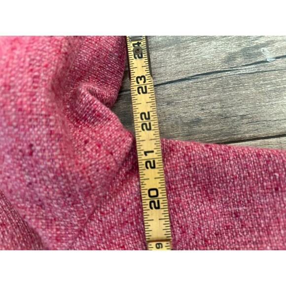 CAbi Madison Avenue Pink Tweed Wool Double Breasted pea coat fringe Size 16 - Picture 6 of 13